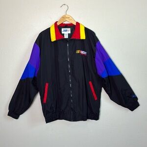 ZEBCO Men XL Nascar‎ Racing Vintage Windbreaker Jacket Made in USA Full Zip
